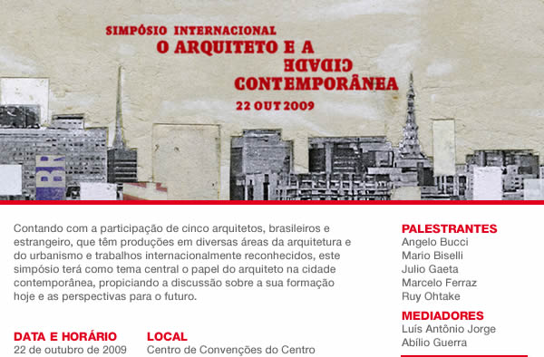 Simpósio Internacional O Arquiteto e a Cidade Contemporânea